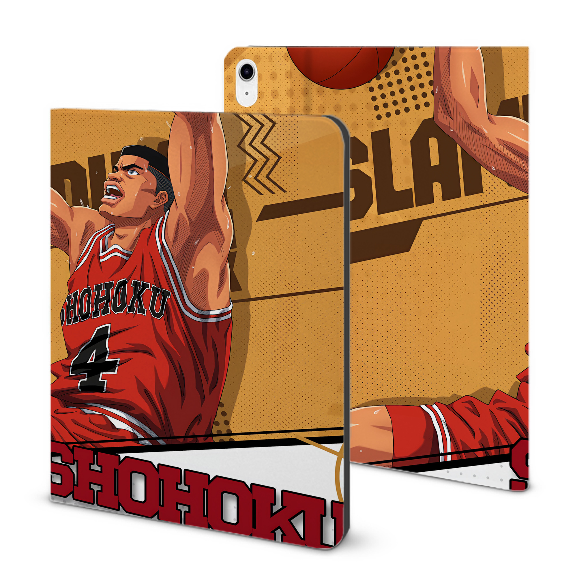 （画像用） SLAM DUNK／スラムダンク IPad ケース ブック型 PUレザー TPU 耐衝撃 軽量 薄型 ペン収納なし 全面保護 IPad 各モデル対応
